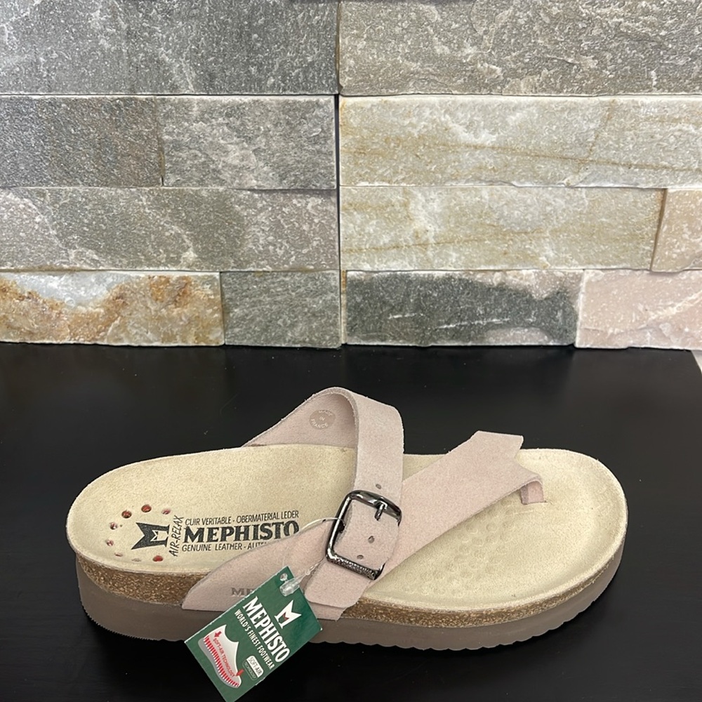 Mephisto Women's Helen Thong Sandals – Comfortable Cork Footbed Leather Sandals - Picture 4 of 8